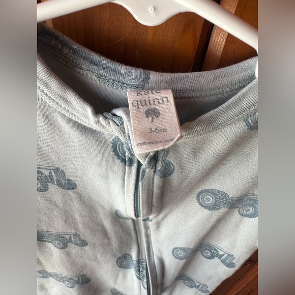 Kate Quinn | Baby Zipper Onsie | Blue Tractor 100% Cotton |  SZ 3-6 MO - Picture 4 of 5